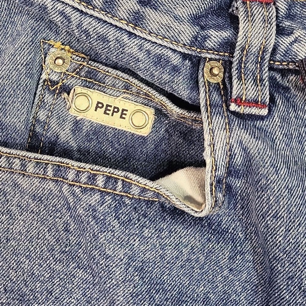 Pepe London Vintage 90s Denim Worxx High Waisted Wide Leg Cropped Jeans - Picture 4 of 9